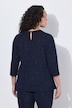 Shirt, Glitter, drapiert, Rundhals, 3/4-Arm