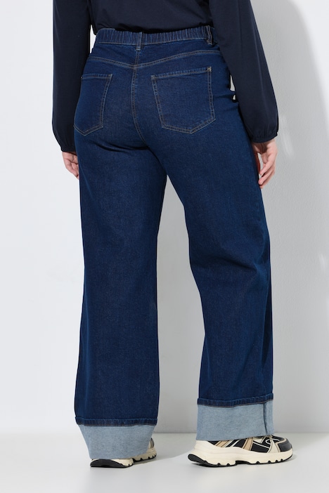 Jeans Mary, Umschlag, weites Bein, Komfortbund