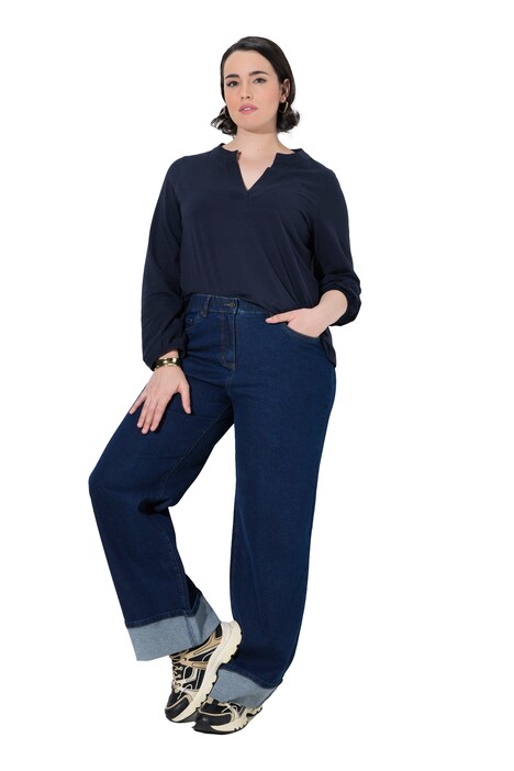 Jeans Mary, Umschlag, weites Bein, Komfortbund