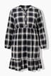 Flanellkleid, Karo, A-Linie, Tunika-Ausschnitt, Langarm