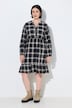 Flanellkleid, Karo, A-Linie, Tunika-Ausschnitt, Langarm