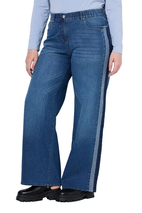 Jeans Mary, Seitenstreifen, weites Bein, Komfortbund
