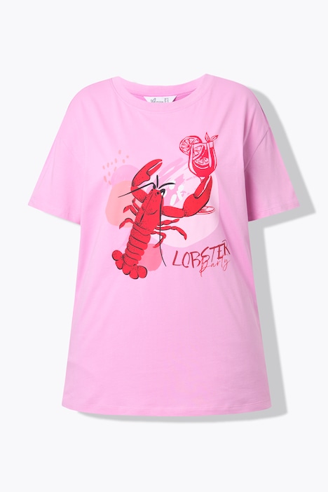 T-Shirt, Boxy Fit, Hummer-Motiv, Halbarm