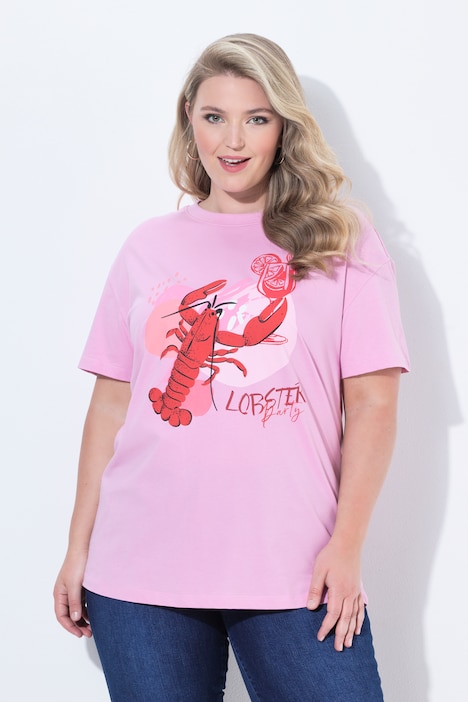 T-Shirt, Boxy Fit, Hummer-Motiv, Halbarm