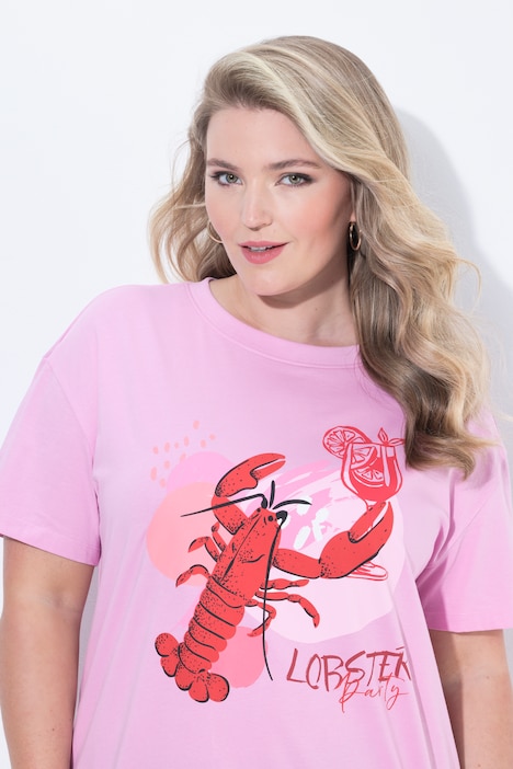 T-Shirt, Boxy Fit, Hummer-Motiv, Halbarm