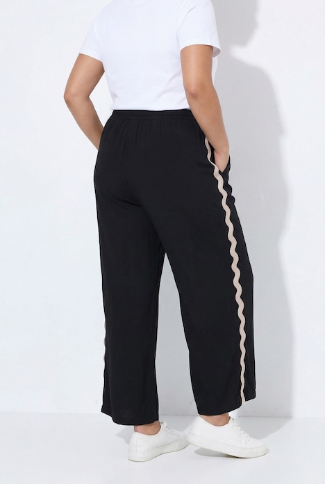 Hose, weites, gerades Bein, Wellen-Seitenstreifen