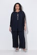 Chiffon-Bluse, doppellagig, Oversized, Ziersteine