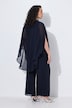 Chiffon-Bluse, doppellagig, Oversized, Ziersteine