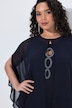 Chiffon-Bluse, doppellagig, Oversized, Ziersteine