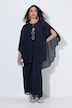 Chiffon-Bluse, doppellagig, Oversized, Ziersteine