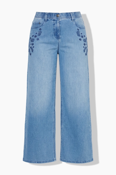 Jeans Mary, Stickerei, extraweites Bein, Komfortbund