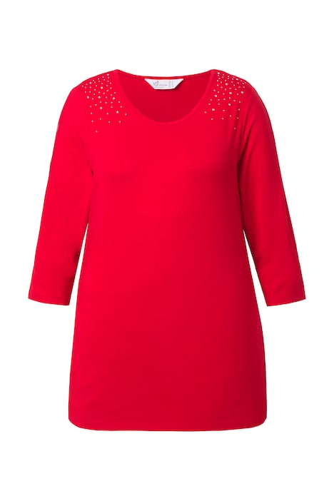 tričko, pohodlný střih, flitry, vykrojené rukávy