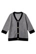 Jacquard-Strickjacke, Classic Fit, Jacquardstrick, 3/4-Ärmel