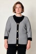 Jacquard-Strickjacke, Classic Fit, Jacquardstrick, 3/4-Ärmel