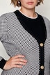 Jacquard-Strickjacke, Classic Fit, Jacquardstrick, 3/4-Ärmel