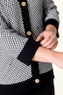 Jacquard-Strickjacke, Classic Fit, Jacquardstrick, 3/4-Ärmel