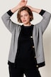 Jacquard-Strickjacke, Classic Fit, Jacquardstrick, 3/4-Ärmel