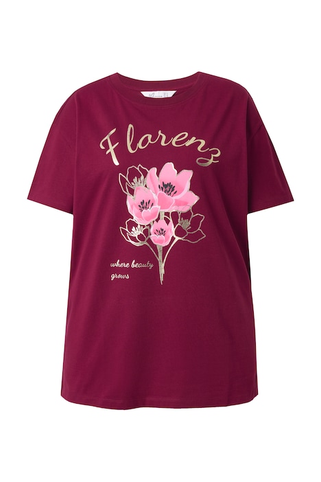 Tričko, hranatý Boxy střih, květinový motiv