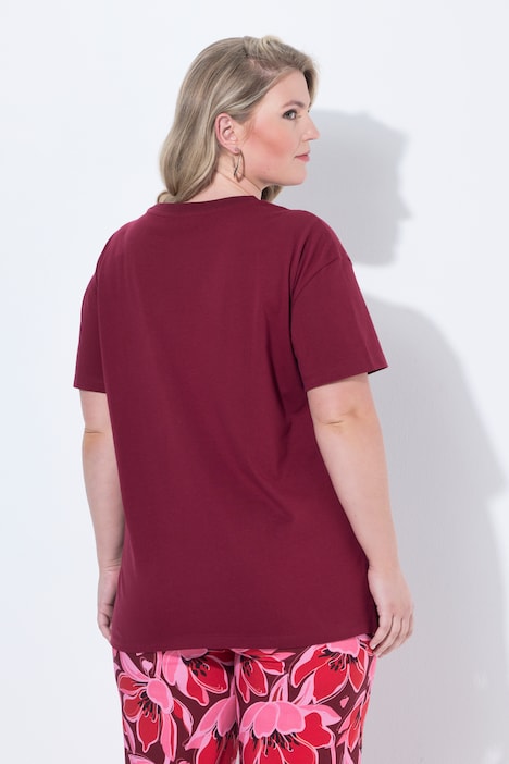 Tričko, hranatý Boxy střih, květinový motiv