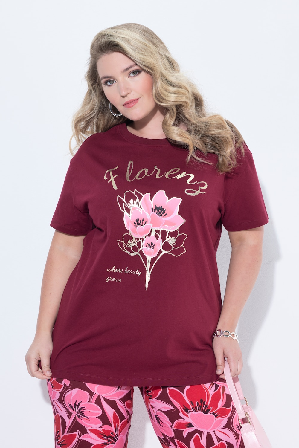 T-shirt, boxy fit, bloemmotief