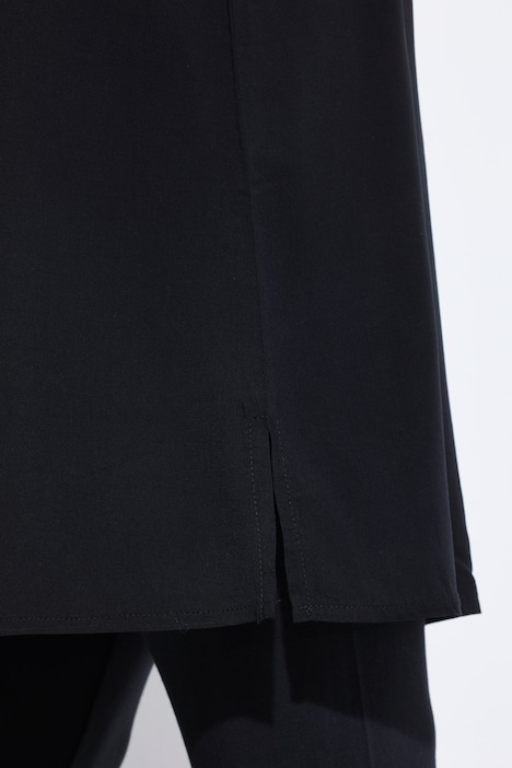 Longbluse, ärmellose A-Linie, Tunika-Ausschnitt