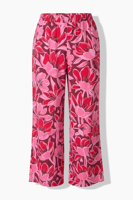 Hose, gerades, weites Bein, Blumenmuster