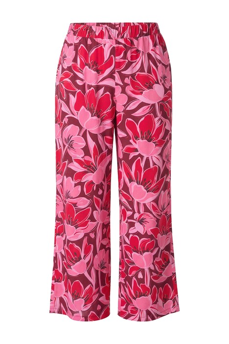 Kalhoty, rovné, široké nohavice, květinový vzor