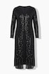 Longjacke, Pailletten, V-Ausschnitt, Langarm