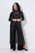 Longjacke, Pailletten, V-Ausschnitt, Langarm