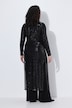 Longjacke, Pailletten, V-Ausschnitt, Langarm