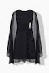 Kleid, Chiffon-Cape, A-Linie, V-Ausschnitt, ärmellos