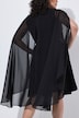 Kleid, Chiffon-Cape, A-Linie, V-Ausschnitt, ärmellos