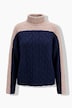 Pull oversize, col montant et manches longues, motif torsadé