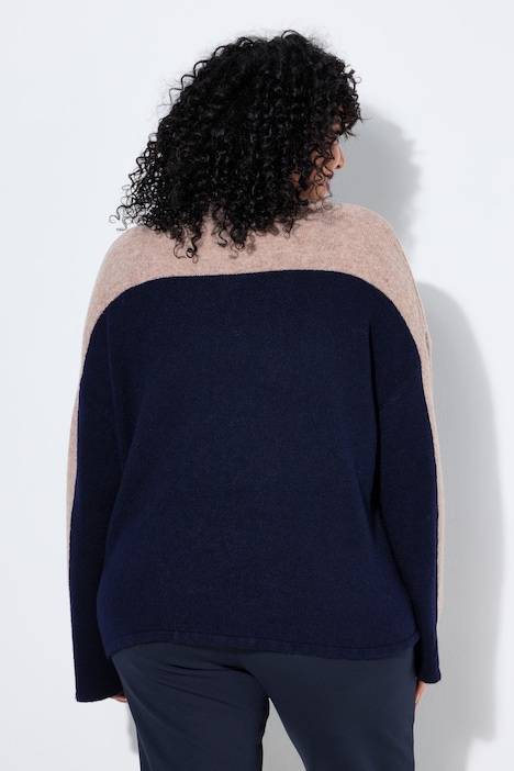 Pull oversize, col montant et manches longues, motif torsadé