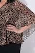 Chiffon-Bluse, Leomuster, Cape-Optik, V-Ausschnitt