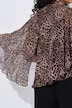 Chiffon-Bluse, Leomuster, Cape-Optik, V-Ausschnitt