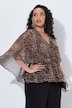 Chiffon-Bluse, Leomuster, Cape-Optik, V-Ausschnitt