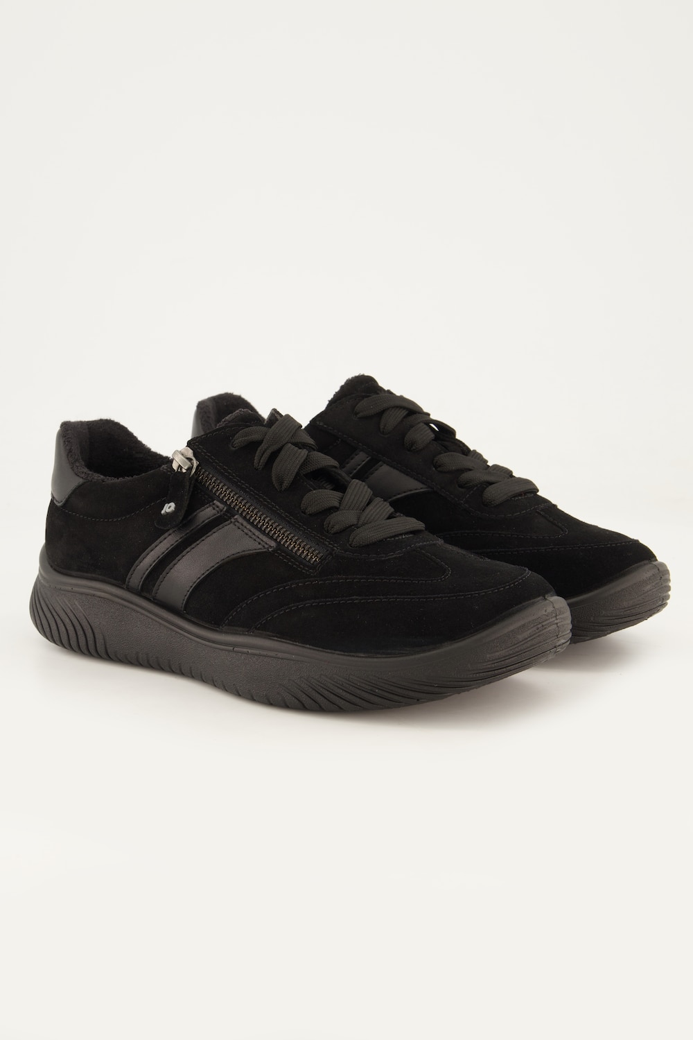 Jomos Leder-Sneaker, Veloursleder, Zipper, Weite K