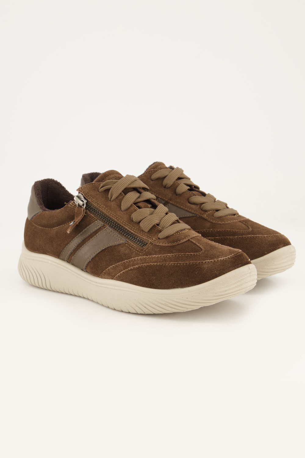 Jomos Leder-Sneaker, Veloursleder, Zipper, Weite K