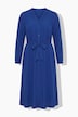Robe midi avec ceinture à nouer, patte de boutonnage et manches longues, coupe évasée