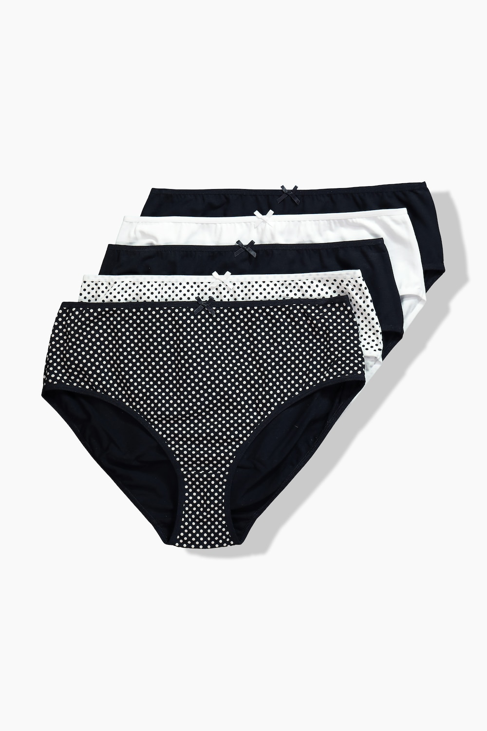 Midislips, 5er-Pack, Muster/einfarbig