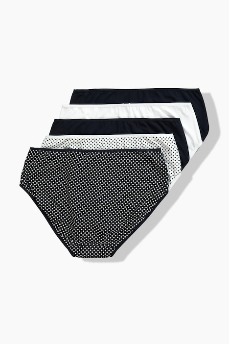Midislips, 5er-Pack, Muster/einfarbig