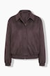 Giacca stile blusotto con effetto pelle scamosciata e collo alla camicia