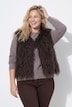 Gilet en fausse fourrure, encolure en V et fermeture à agrafes