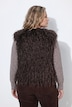 Gilet en fausse fourrure, encolure en V et fermeture à agrafes