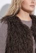 Gilet en fausse fourrure, encolure en V et fermeture à agrafes
