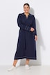 Contrast Stitching Collared Sweater Dress
