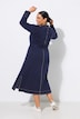 Contrast Stitching Collared Sweater Dress