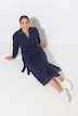 Contrast Stitching Collared Sweater Dress