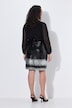 Jerseykleid, Paillettenrock, Rundhals, Ballon-Langarm